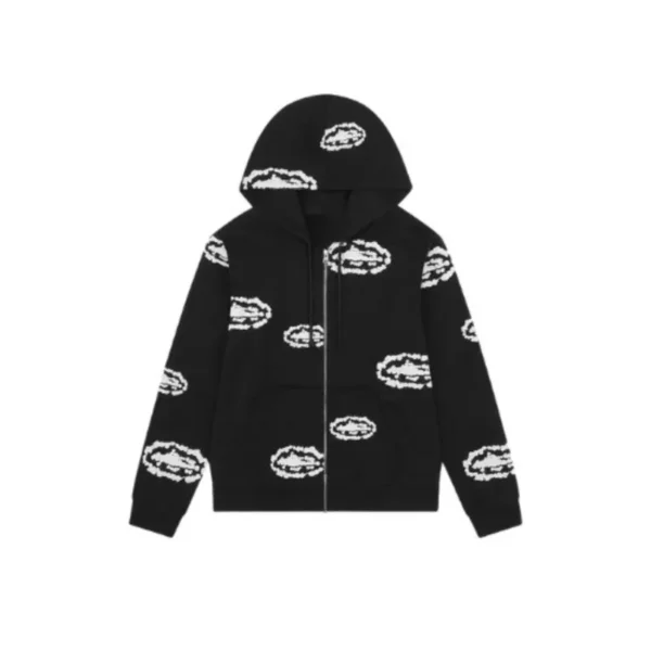 Felpa con cappuccio zip Corteiz Cotton Wreath