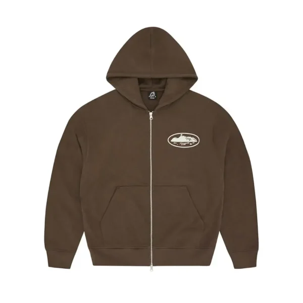 Felpa con cappuccio zip Corteiz Island Puff Print