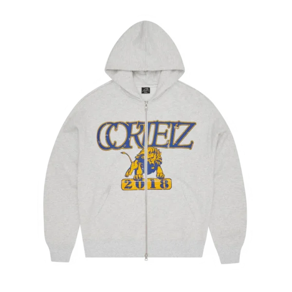 Felpa con cappuccio zip Corteiz Lion Boxy [LIGHT HEATHER]