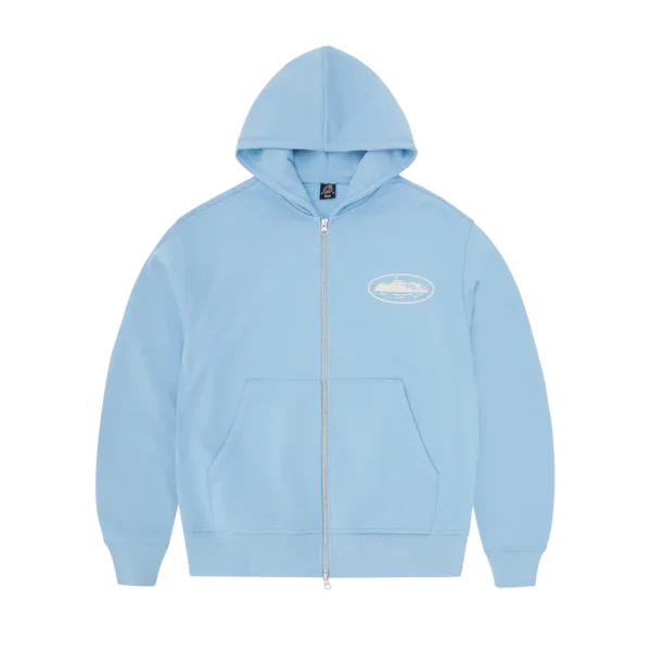 Felpa con zip Corteiz Island Puff Print [AZZURRO]