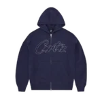 Felpa con zip Corteiz Thick Stitch Allstarz [BLU NAVY]