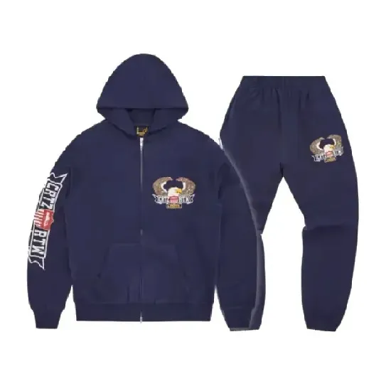 Tuta Corteiz Dipset con Zip Blu Navy