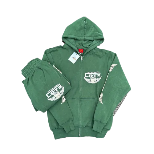 Tuta con Zip Corteiz Gasolina Verde Scuro