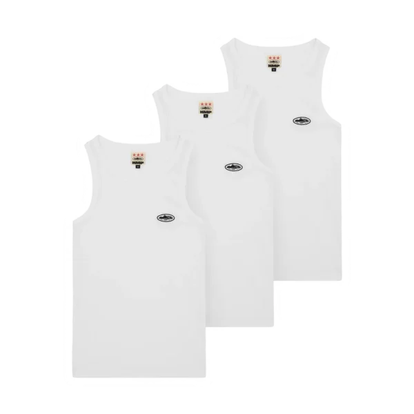 Confezione 3 Corteiz Hmp Essentials Canotta Bianca