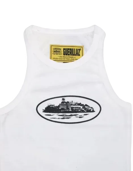 Corteiz Alcatraz Canotta Donna Bianca