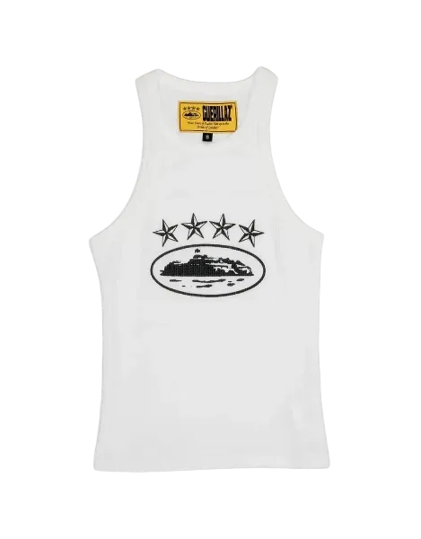 Corteiz 4Starz Alcatraz Canotta Donna Bianca