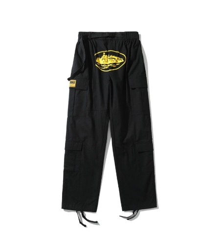 Pantaloni cargo Corteiz Purp Guerillaz nero/giallo