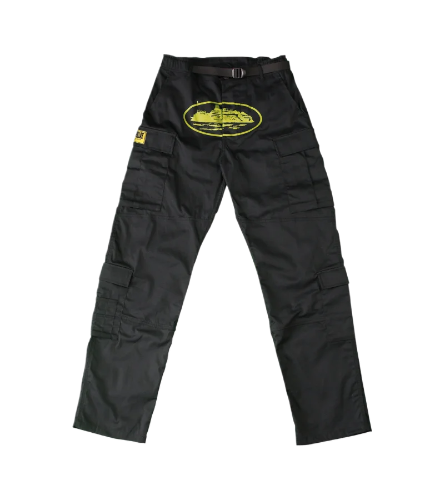 Pantaloni cargo Corteiz Yella Guerillaz nero/giallo