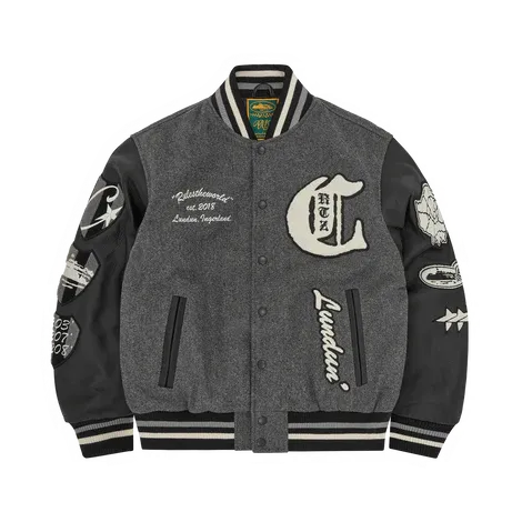 Giacca varsity Corteiz US vs Dem grigia