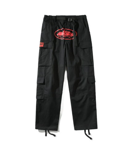 Pantaloni cargo Corteiz Purp Guerillaz nero/rosso