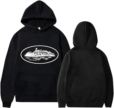 Felpa con cappuccio Corteiz Alcatraz con logo frontale