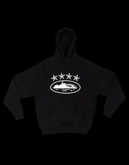 Felpa con cappuccio Corteiz 4Starz Alcatraz Nera