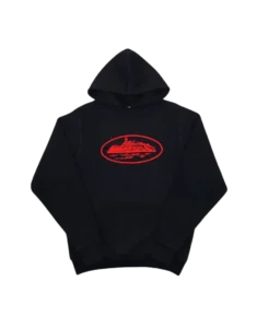 Felpa con cappuccio Corteiz Alcatraz Nera/Rossa