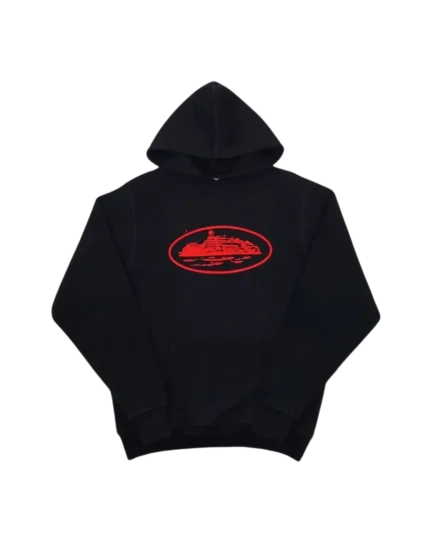 Felpa con cappuccio Corteiz Alcatraz Nera/Rossa