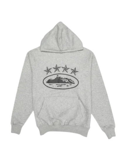 Felpa con cappuccio Corteiz 4Starz Alcatraz Grigia