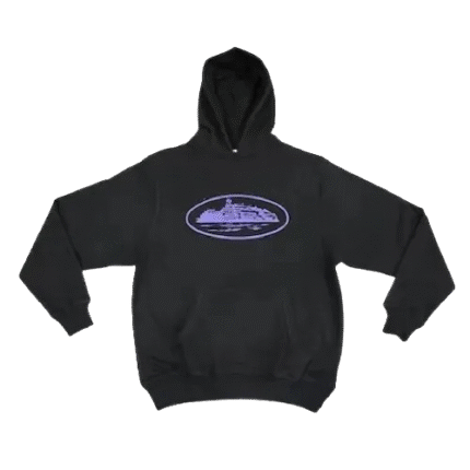 Felpa con cappuccio Corteiz Alcatraz Nera e Viola