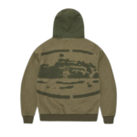 Corteiz Felpa Ripstop Guerillaz con Zip Verde Oliva