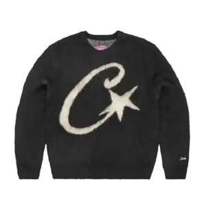 Felpa in maglia mohair nera Corteiz C Star