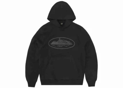 Felpa con cappuccio Corteiz Alcatraz V2 Triple Black