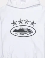 Felpa con cappuccio Corteiz 4Starz Alcatraz Bianca