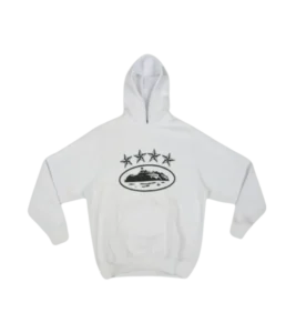 Felpa con cappuccio Corteiz 4Starz Alcatraz Bianca